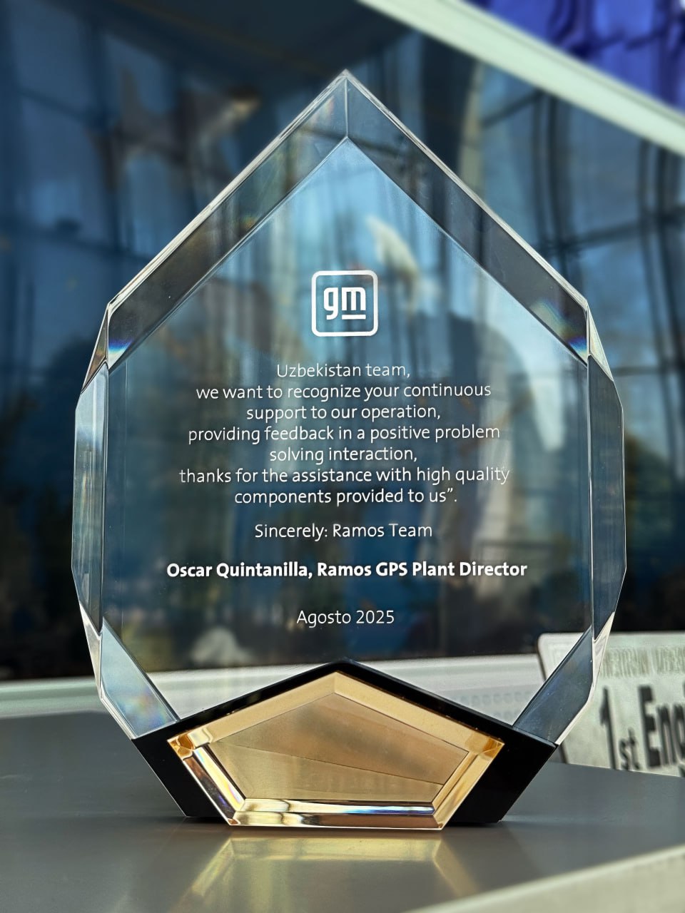 UzAuto Motors Powertrain General Motors’ning yuksak mukofotiga sazovor bo‘ldi